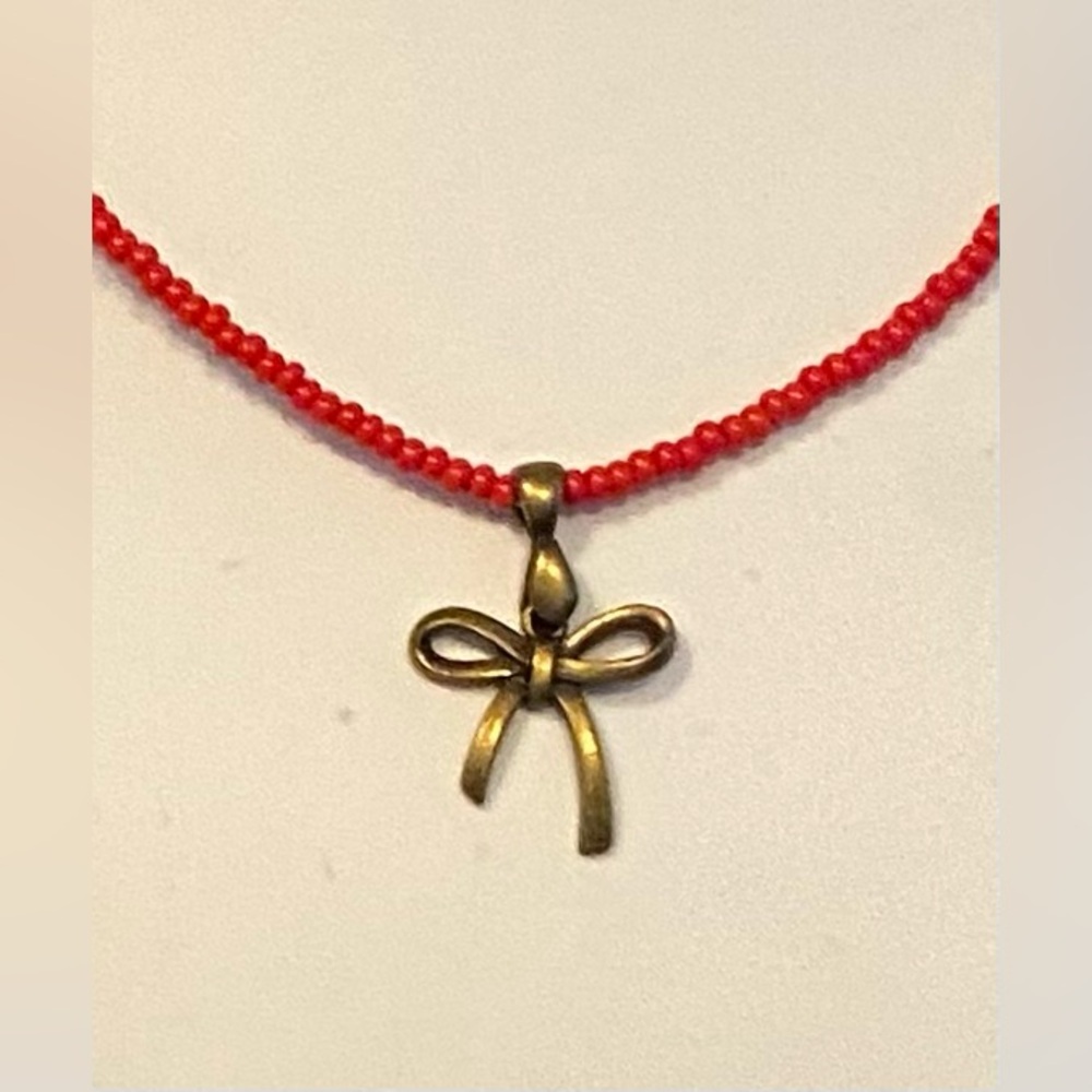 NEW Red seed bead necklace